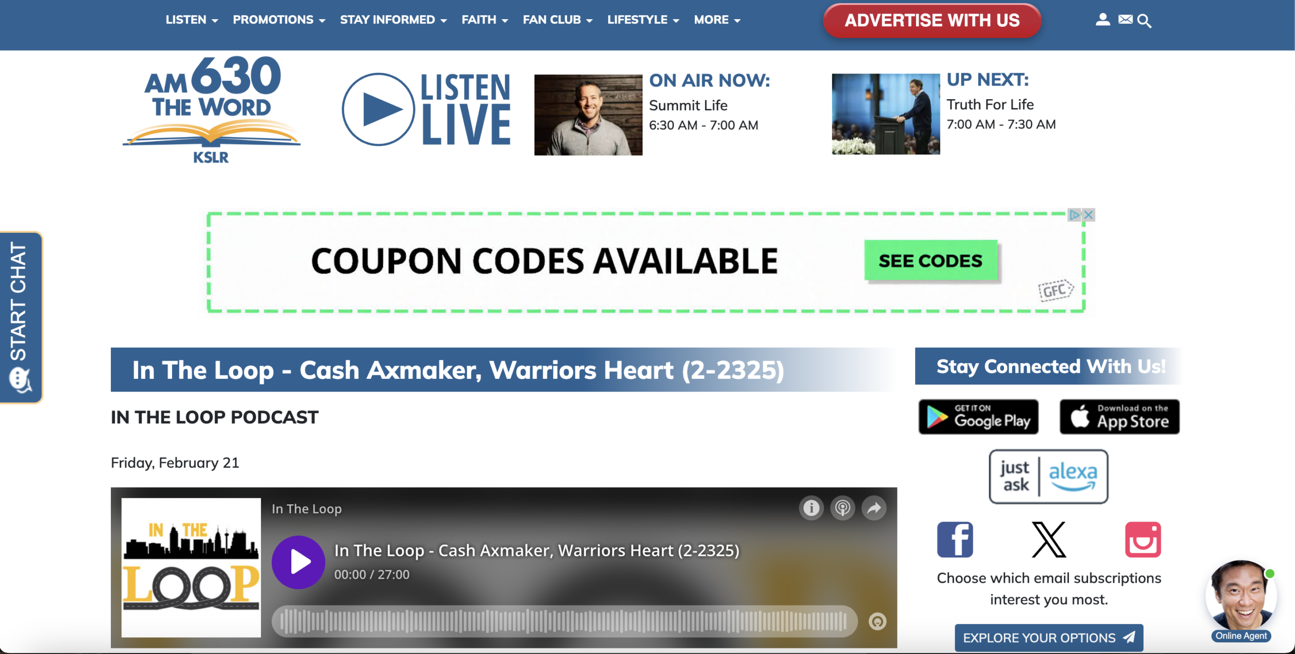 In The Loop Podcast – Cash Axmaker, Warriors Heart (2-2325)